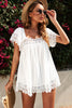 Spliced Lace Tie-Back Babydoll Top